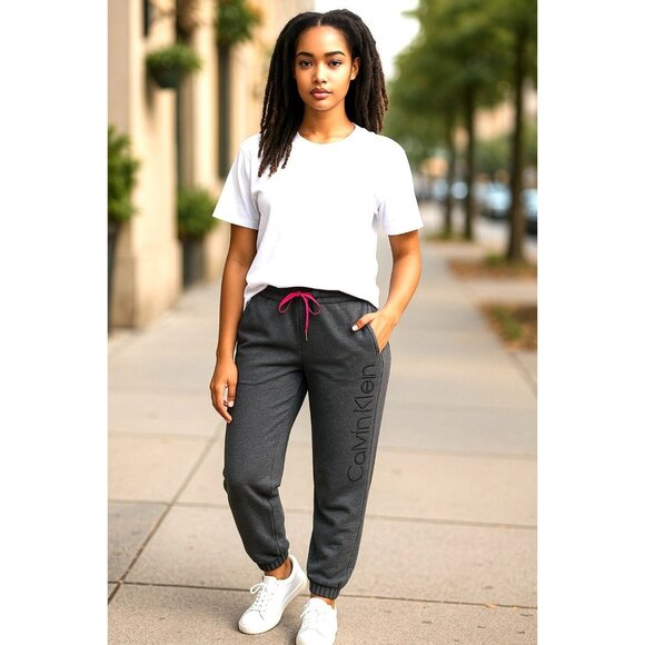 Calvin Klein Womens Gray Joggers Sweatpants - Picture 2 of 15
